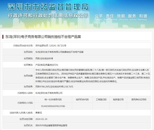 东鸿电子商务深圳销售抽检不合格案 法律风险与合规启示